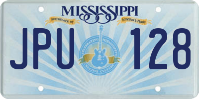 MS license plate JPU128