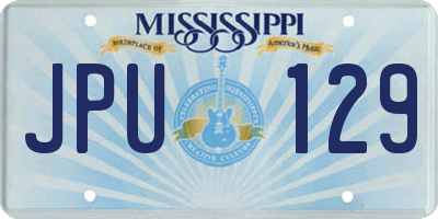 MS license plate JPU129