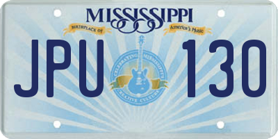 MS license plate JPU130