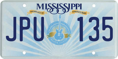MS license plate JPU135