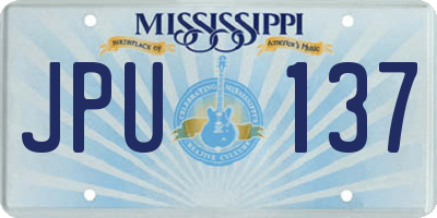 MS license plate JPU137