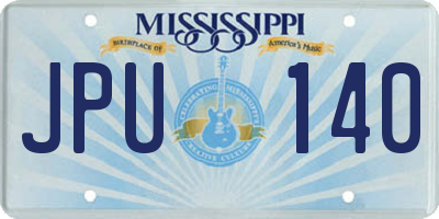 MS license plate JPU140