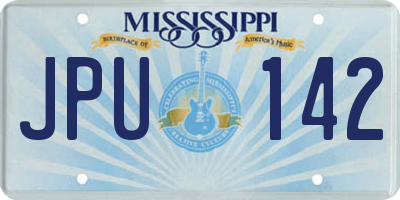 MS license plate JPU142