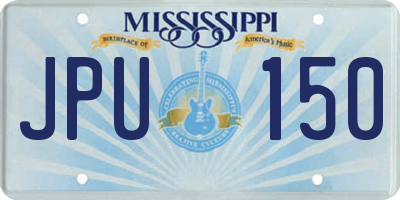 MS license plate JPU150