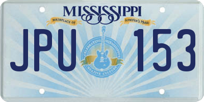 MS license plate JPU153