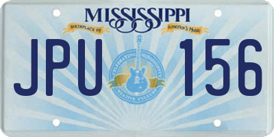 MS license plate JPU156