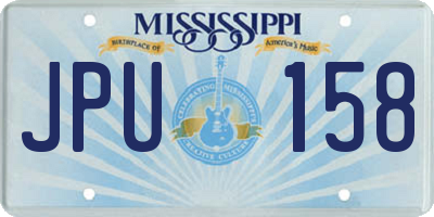 MS license plate JPU158