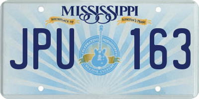 MS license plate JPU163