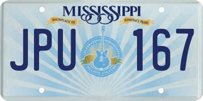 MS license plate JPU167