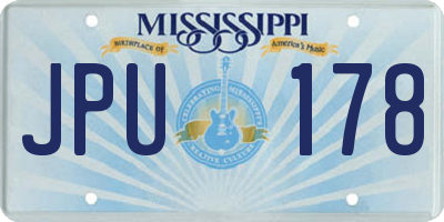 MS license plate JPU178