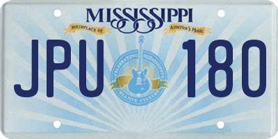 MS license plate JPU180