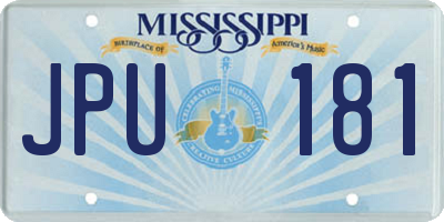MS license plate JPU181