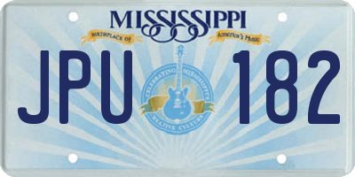 MS license plate JPU182