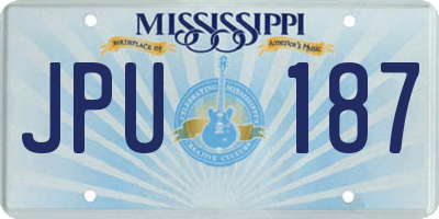 MS license plate JPU187