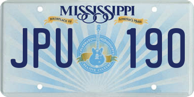 MS license plate JPU190