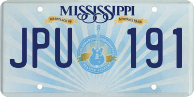 MS license plate JPU191