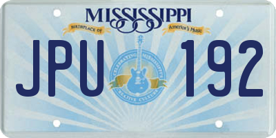 MS license plate JPU192
