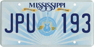 MS license plate JPU193