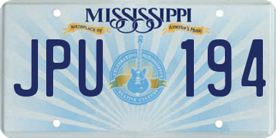 MS license plate JPU194