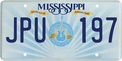 MS license plate JPU197