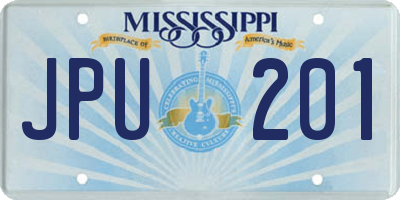 MS license plate JPU201