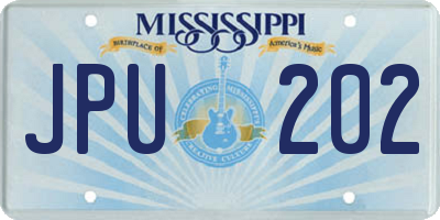 MS license plate JPU202