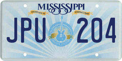 MS license plate JPU204