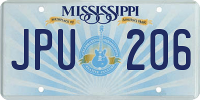 MS license plate JPU206