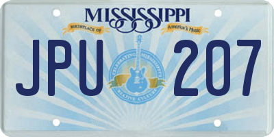 MS license plate JPU207