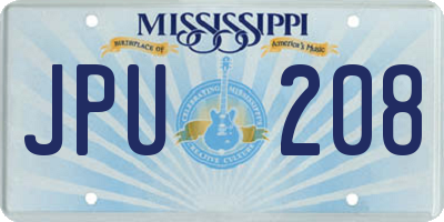 MS license plate JPU208