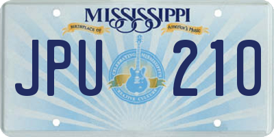 MS license plate JPU210