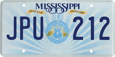 MS license plate JPU212