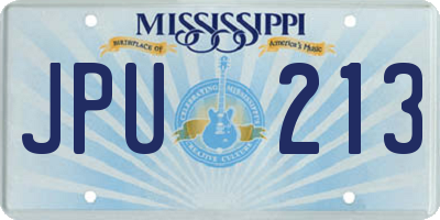 MS license plate JPU213