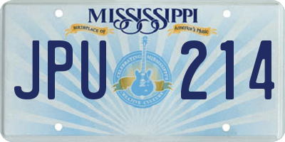 MS license plate JPU214