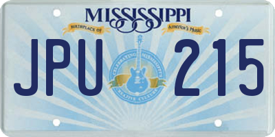MS license plate JPU215