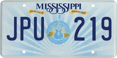 MS license plate JPU219