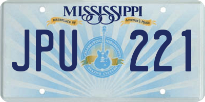 MS license plate JPU221