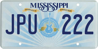 MS license plate JPU222