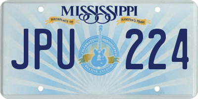 MS license plate JPU224