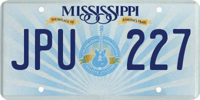 MS license plate JPU227