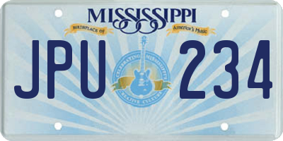 MS license plate JPU234