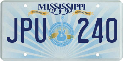 MS license plate JPU240