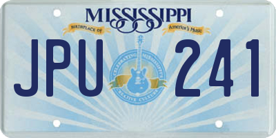 MS license plate JPU241