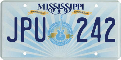MS license plate JPU242