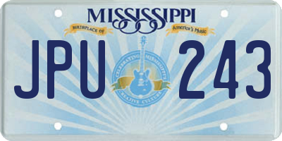 MS license plate JPU243