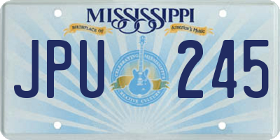 MS license plate JPU245