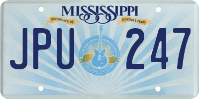 MS license plate JPU247