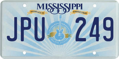MS license plate JPU249