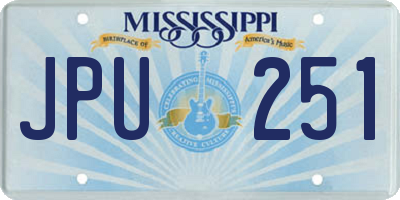 MS license plate JPU251