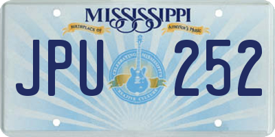 MS license plate JPU252